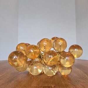 Vintage Amber/Gold Lucite Grape Cluster Mid Century Modern Acrylic Grapes Retro